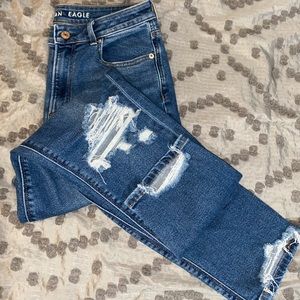 AE Stretch Mom Jean in Easy Breezy Blue